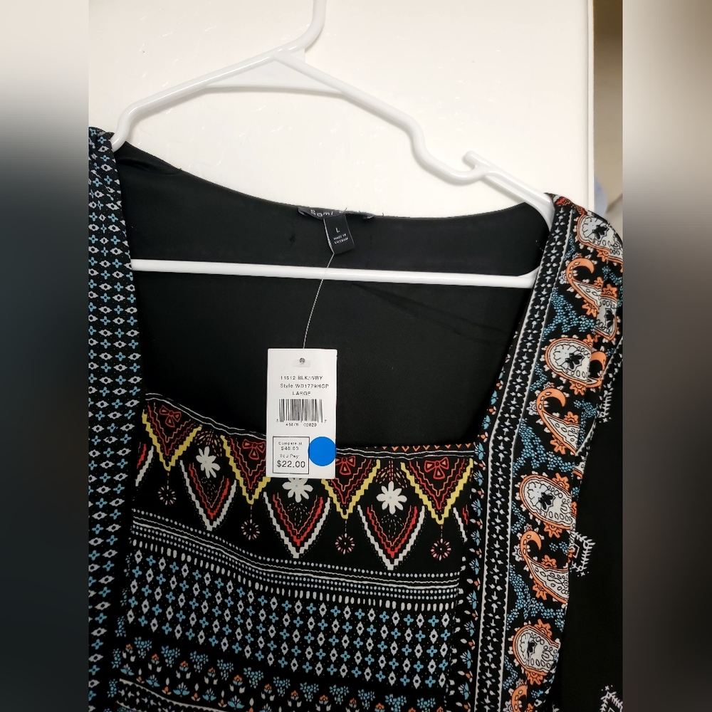 BLACK PATTERNED DRESS - Picture 3 of 4